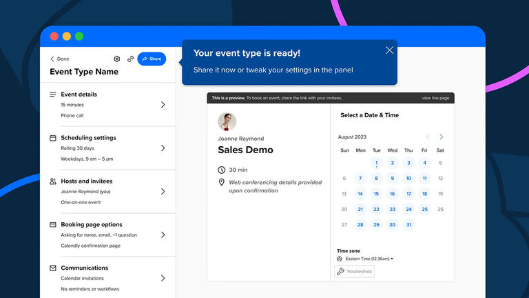 Calendly helps travel advisors set up seamless appointments.