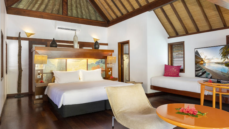 Luxury Overwater Bungalows have a locally inspired design with modern comforts.