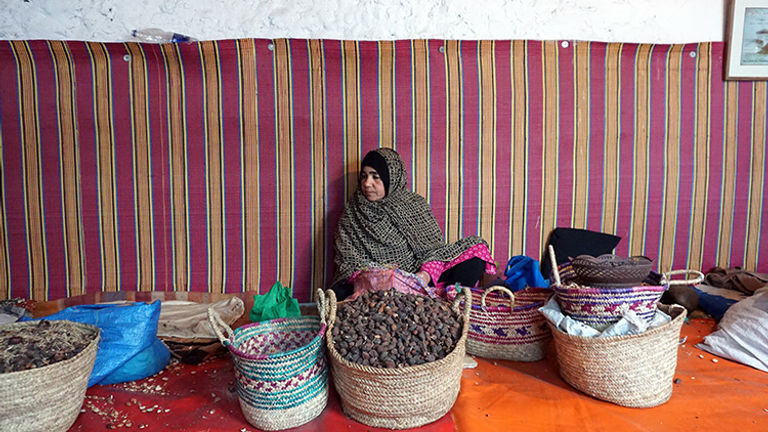 Moroccan women offer insight into the process of making argan oil.  // © 2018 Valerie Chen