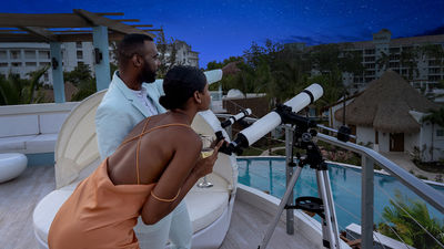 Visitors can enjoy stargazing at Rondoval Sky Villas at Sandals Regency La Toc.