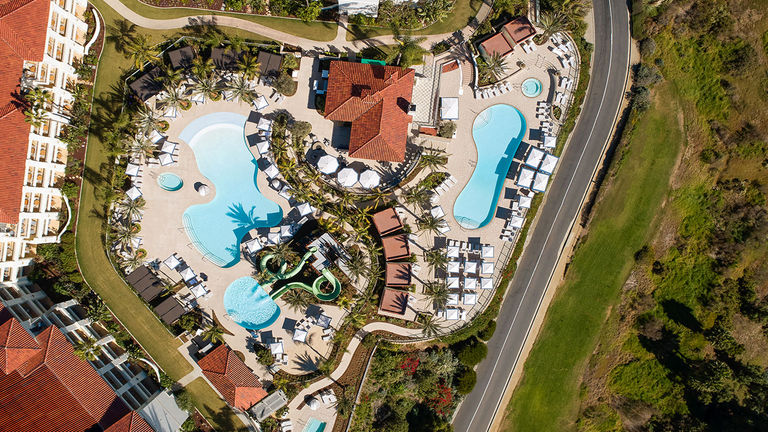 There is a kids' pool and an adults' pool.