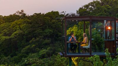 Clients exploring Monteverde, Costa Rica, will want to try the San Lucas Treetop Dining Experience, where dinner is served in a glass cube overlooking the forest.